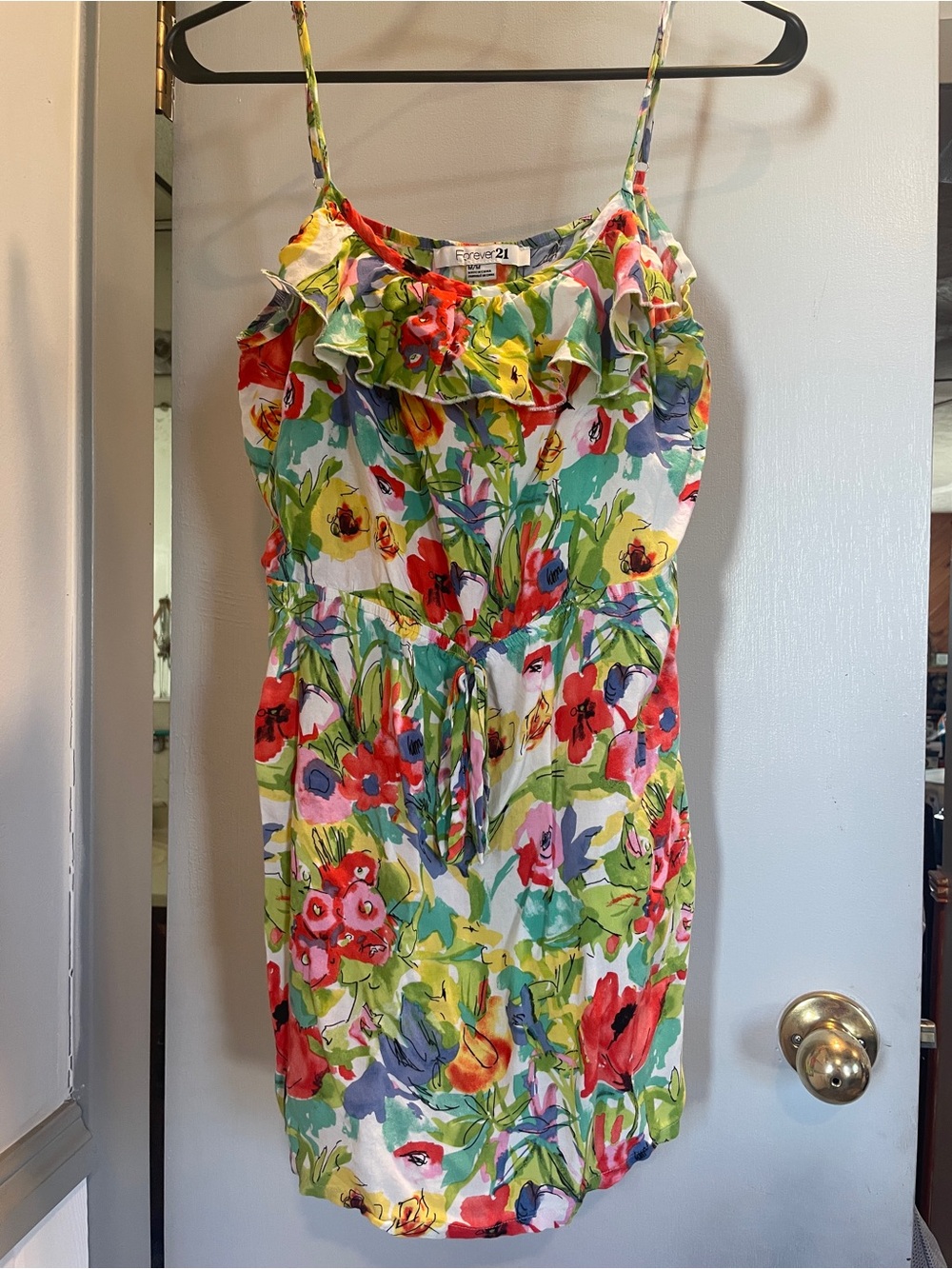 Forever 21 Floral Ruffle Sundress in Multi-Color size M